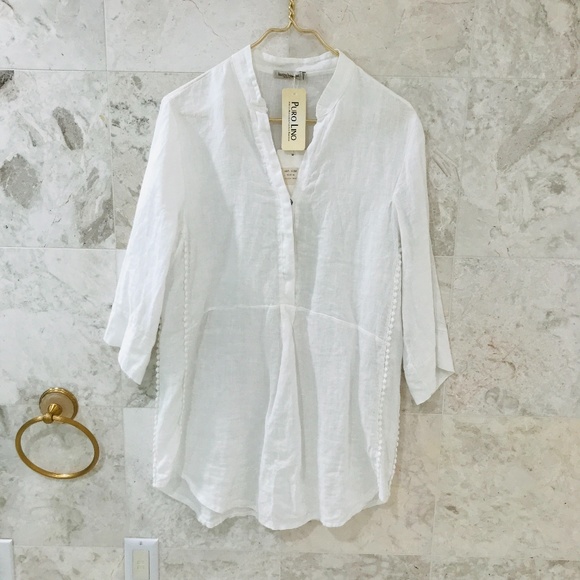 Laura Bianchi Other - LAURA BIANCHI ITALY Coverup White Linen Tunic NWT